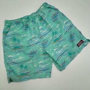Vineyard Vines Mens M Island Scene Marlin Fish Swim Trunks Shorts